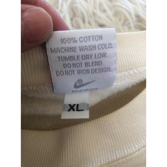 VTG Nike Air Swoosh Crew Neck Sweatshirt Size XL Made in USA Ivory RARE. E - Picture 8 of 12